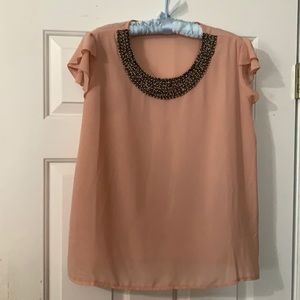Dusty Pink, flutter sleeve top